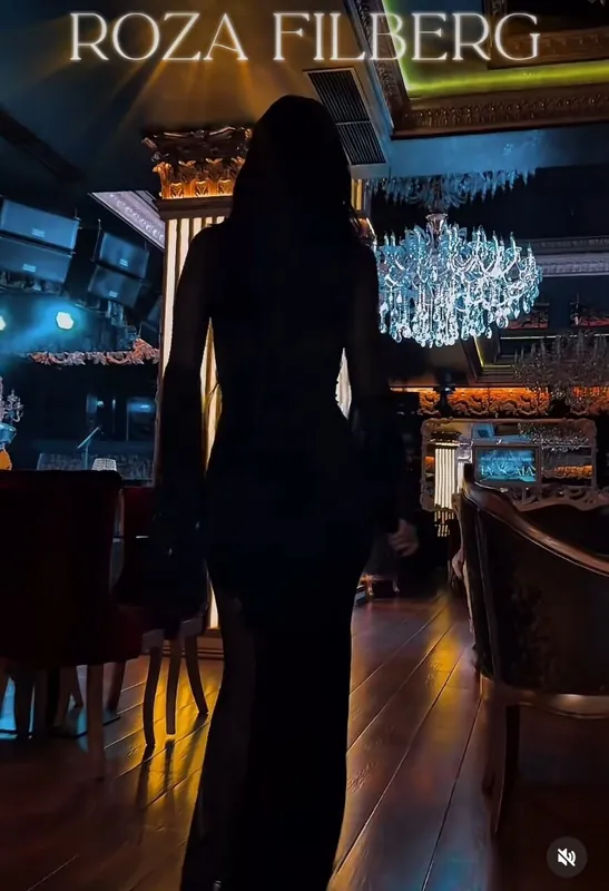 The bar under a crystal chandelier